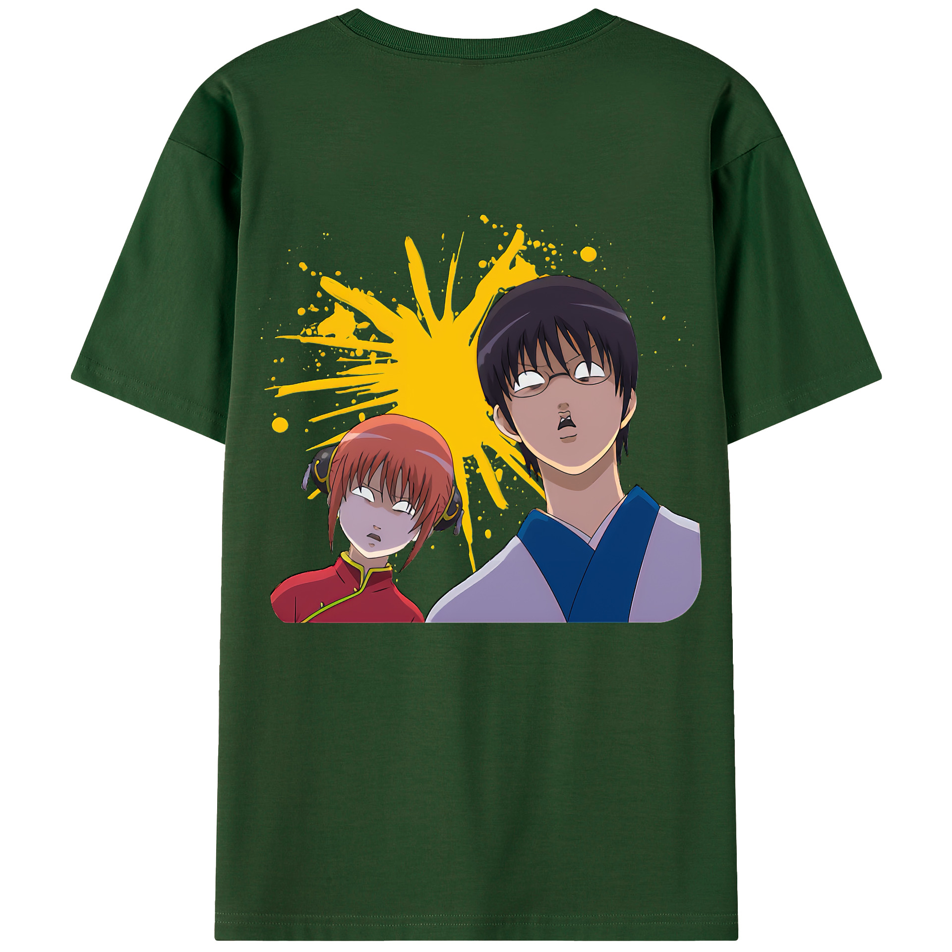 （画像用） ぎんたま 坂田銀時（さかたぎんとき） 神楽 志村新八（しむら しんぱち） GINTAMA Sakata Gintoki Kagura Shimura Shinpachi 綿100％半袖Tシャツ（背面プリント）